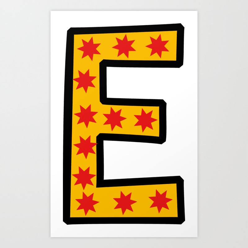 Uppercase Letter E Doodle Art Print By Prawny Society6