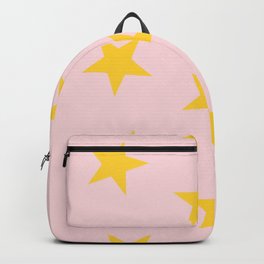 Yellow Pink Stars Y2K Pattern Backpack