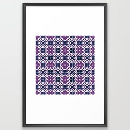 Seamless tile pattern purple leaves Framed Art Print