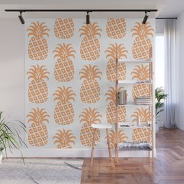 Retro Mid Century Modern Pineapple Pattern 731 Orange Wall Mural