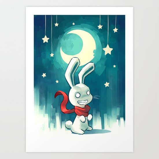 Moon Bunny 2 Art Print