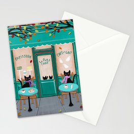 Paris Cafe for Cats Stationery Card