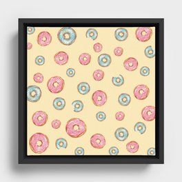 Happy Donuts Framed Canvas