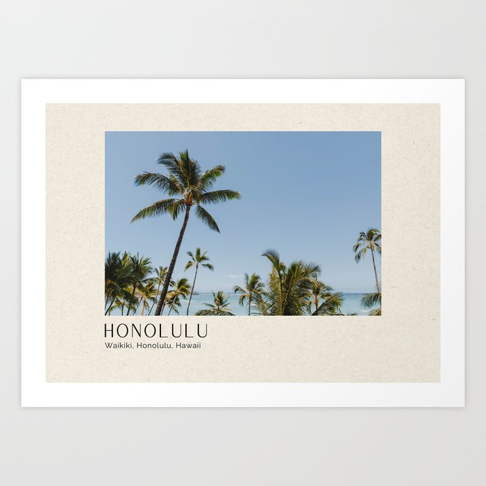 palm trees cxiv (4) / waikiki, honolulu Art Print