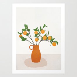 Orange Branches Art Print