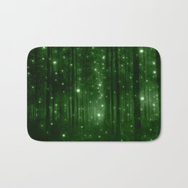 Glowing Emerald Green Forest Bath Mat