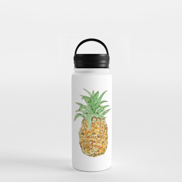 pineapple  ink and watercolor painting Water Bottle