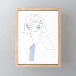 Blue Sky Beauty / Girl portrait drawing Framed Mini Art Print