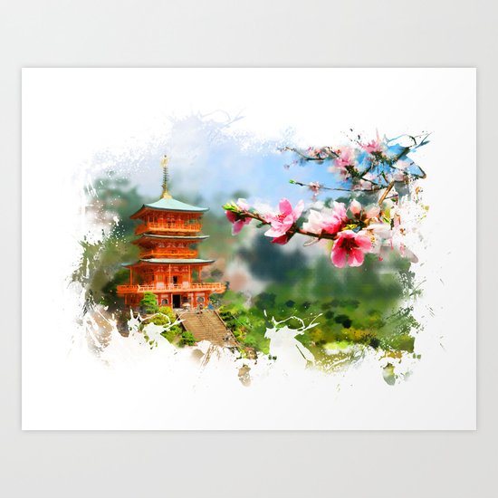 Chinese temple Art Print