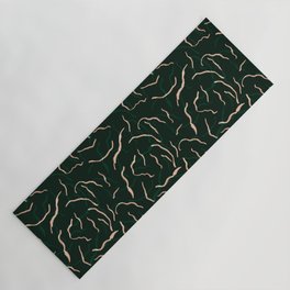 Line Drawing Pattern 021 Dark Green Beige Yoga Mat