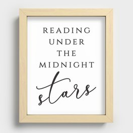 Reading under the midnight stars Recessed Framed Print