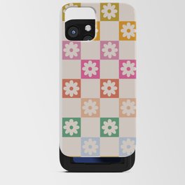 Flowers Rainbow Checkerboard Pattern iPhone Card Case