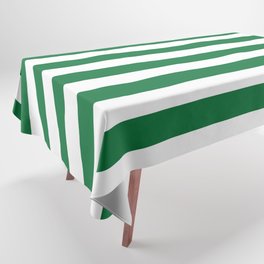 Stripes (Dark Green & White Pattern) Tablecloth