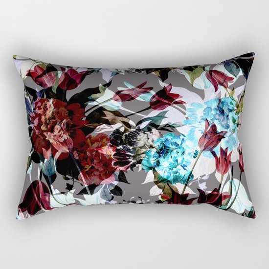 Seamless Absract Flower Pattern Rectangular Pillow