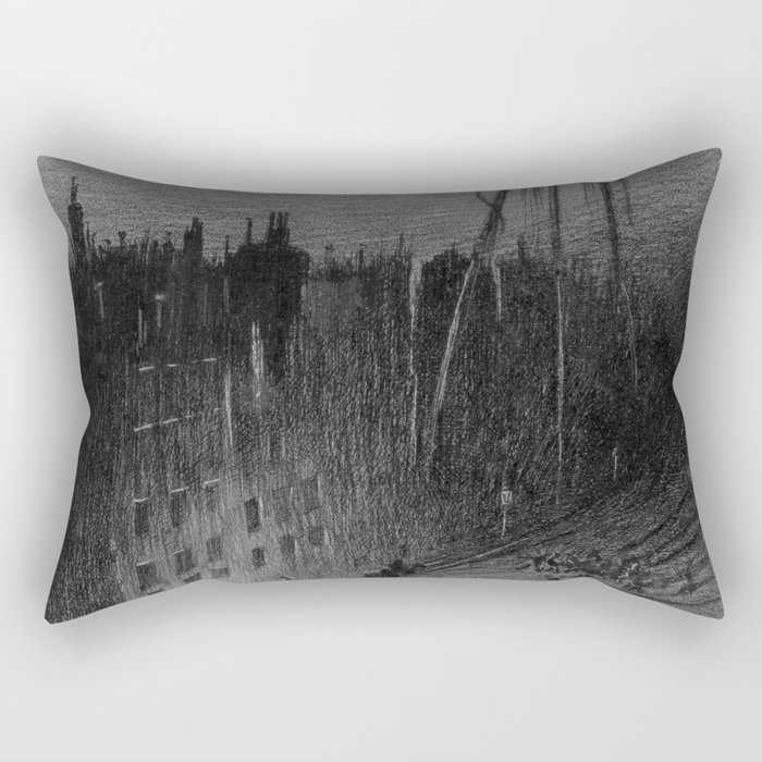 Scenes in Regent Street and Piccadilly - War of the Worlds vintage poster by  Henrique Alvim Corrêa  Rectangular Pillow