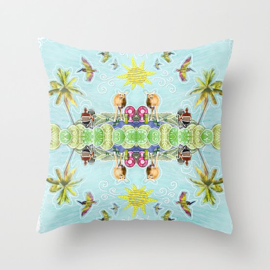 An Odd Island Scene Throw Pillow