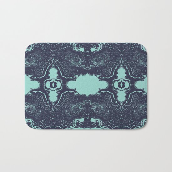 Shinzi - spilled ink abstract painting marble japanese paper marbling unique original art print Bath Mat