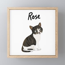 Custom Cat "Rose" Framed Mini Art Print
