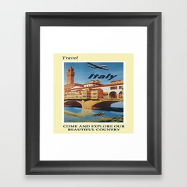 Travel Italy - Vintage Poster Framed Art Print