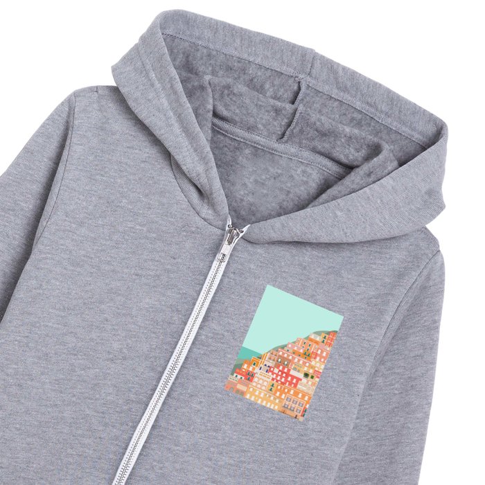 View over the Amalfi Coast, Positano, Italy Kids Zip Hoodie