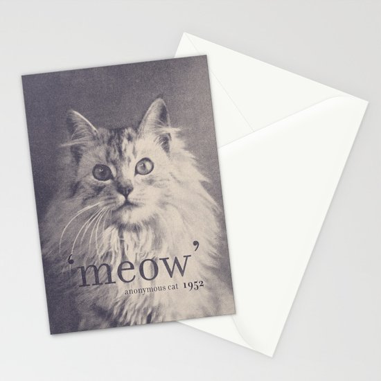 Famous Quotes 2 Anonymous Cat 1952 Stationery Cards By