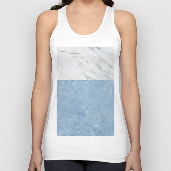 Porcelain blue and white marble Unisex Tank Top