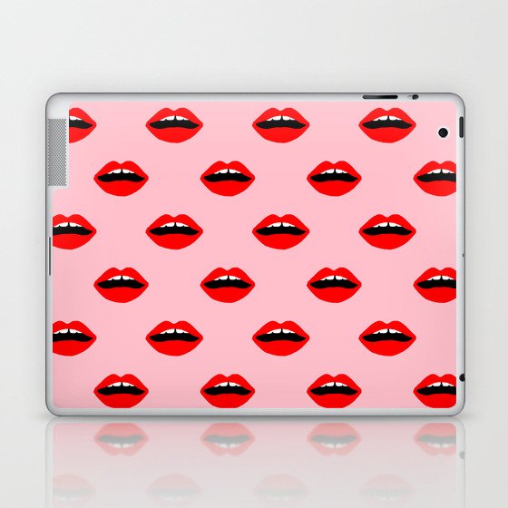 Lips valentines day cute gift for love makeup lipstick mouth pattern Laptop & iPad Skin