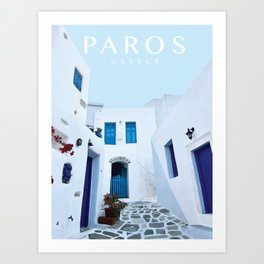 Paros Travel Poster Art Print
