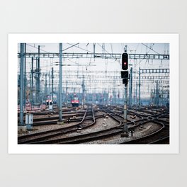 Railway lines Art Print