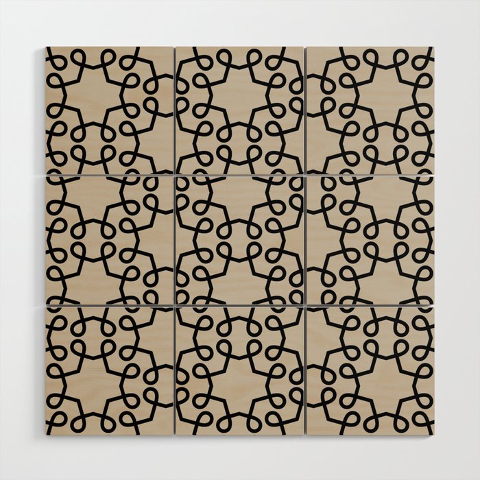Black and Taupe Geometric Swirl Shape Tile Pattern - Diamond Vogel 2022 Popular Colour Palatine 0370 Wood Wall Art