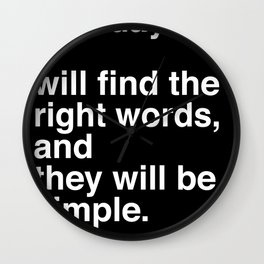 Jack Kerouac Quote from "On The Road": They Will Be Simple Wall Clock
