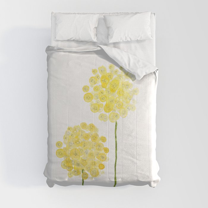 two abstract dandelions watercolor Comforter