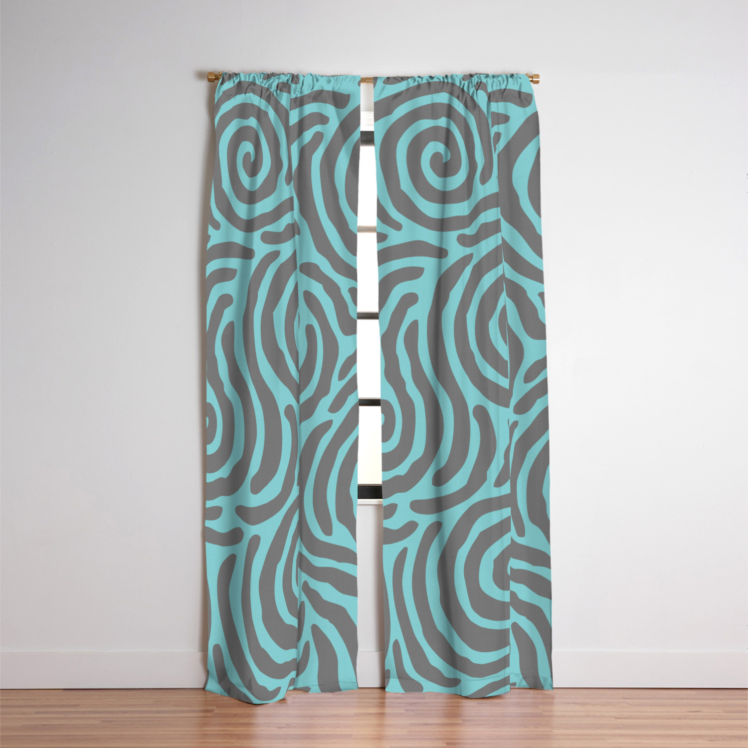 Ripple Effect Pattern Gray And Turquoise Blackout Curtain By Tonymagner Society6