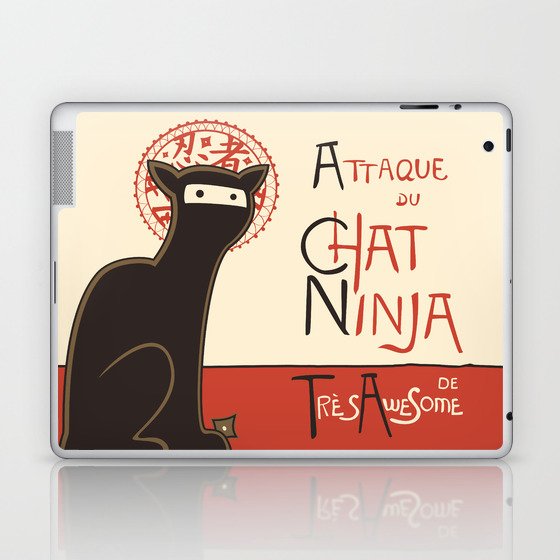 A French Ninja Cat (Le Chat Ninja) Laptop & iPad Skin