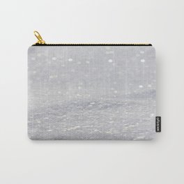 Silver Gray Glitter Sparkle Carry-All Pouch