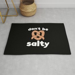 Don't Be Salty, Funny Pretzel Print Area & Throw Rug