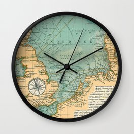 Vintage North Sea Viking & Norse Routes Map (1906) Wall Clock