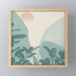 Cool Breeze Leaves Framed Mini Art Print