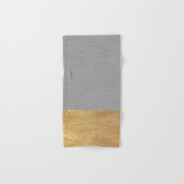 Color Blocked Gold & Grey Hand & Bath Towel