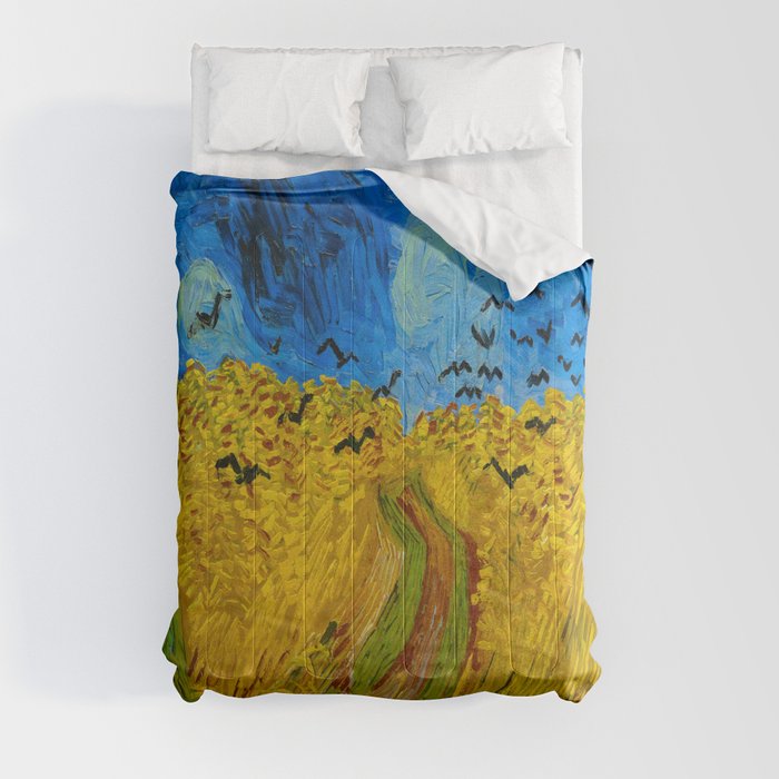 Wheatfield with Crows Oil Painting by Vincent van Gogh Comforter
