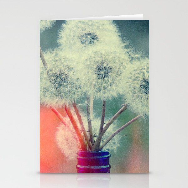 Dandelion Bouquet Lomo SQ Too Whimsical Boho Botanical Nature  Stationery Cards