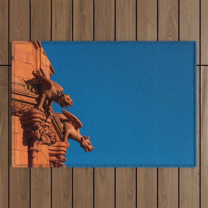Watchful Dragons Cardiff Bay Pierhead Wales Architecture Outdoor Rug