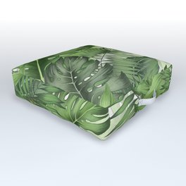 Tropical Jungle Leaf Botanical Outdoor Floor Cushion