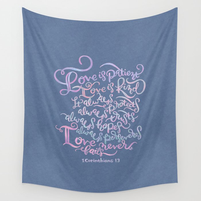 1 Corinthians 13 - Love is Patient, Love is Kind Wall Tapestry