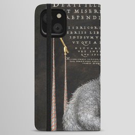 Vintage Calligraphic poster with a bear iPhone Wallet Case