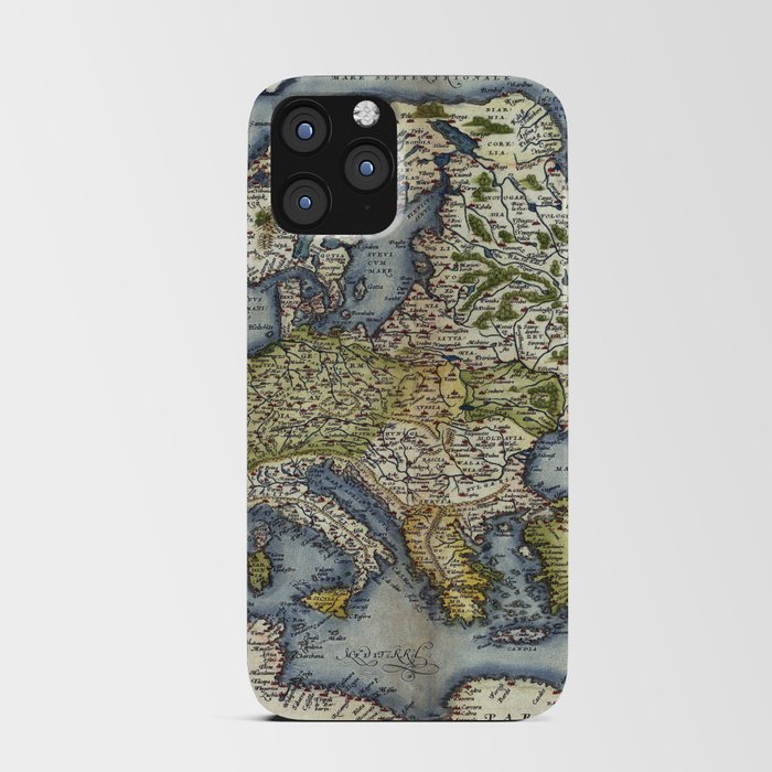 1572 Europa Ortelius vintage pictorial map iPhone Card Case