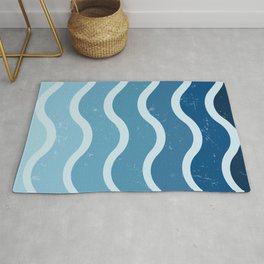 Mid Century Modern Style Wavy Pattern - Blue Rug | Linespattern, Texture, 90S, Modern, Graphicdesign, Mid Century, Canvas, Abstract, Waves, Wavy 