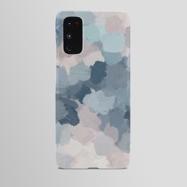 Beautiful Breeze II - Mint Aqua Navy Indigo Blue Blush Pink Abstract Nature Ocean Painting Art Print Android Case