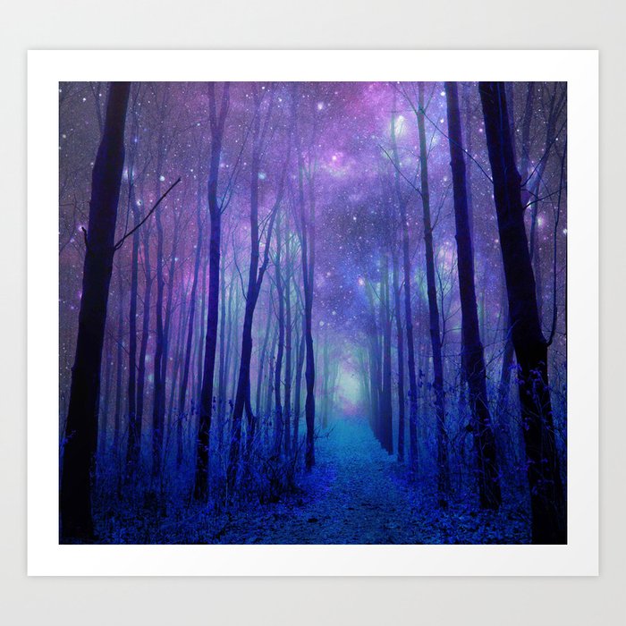 Fantasy Path Purple Blue Kunstdrucke Fantasy Path Purple Blue Kunstdrucke