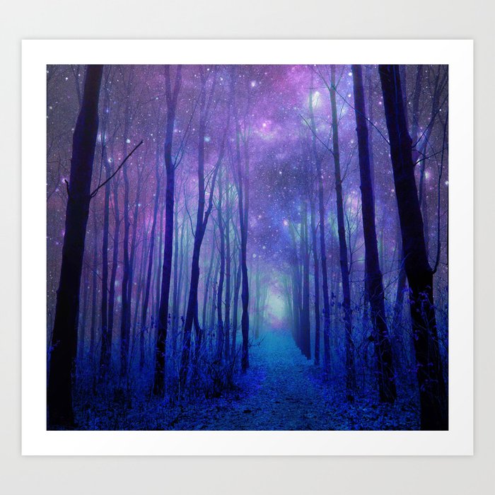 Fantasy Path Purple Blue Art Print